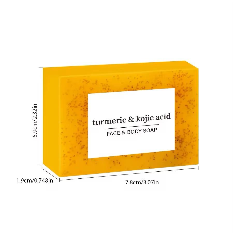 🧼 Savon Curcuma & Acide Kojique Visage & Corps – Éclaircissant • Antitaches • Teint Uniform (Lot de 3)