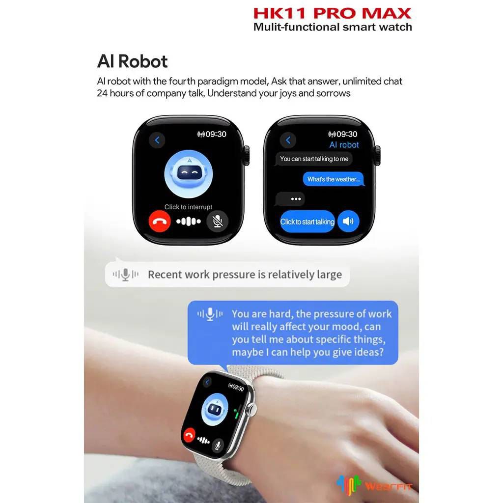 🔥HK11 PRO MAX – La Montre Connectée Intelligente Nouvelle Génération🔥(2 Bracelets intégrés)