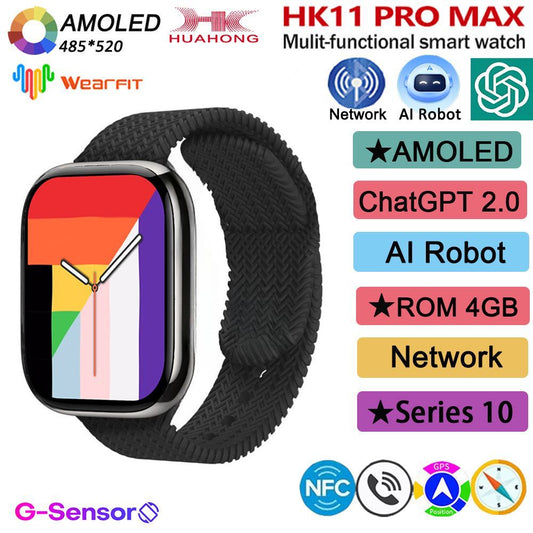 🔥HK11 PRO MAX – La Montre Connectée Intelligente Nouvelle Génération🔥(2 Bracelets intégrés)