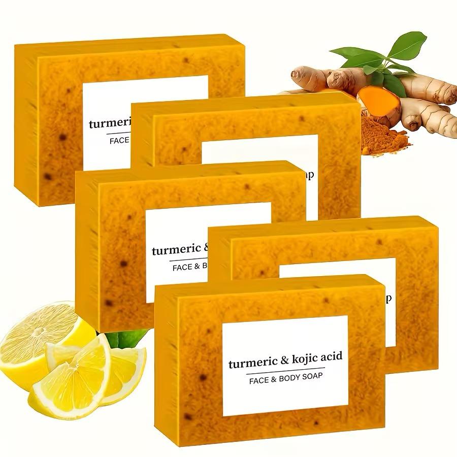 🧼 Savon Curcuma & Acide Kojique  Visage & Corps – Éclaircissant • Antitaches • Teint Uniform (Lot de 3)