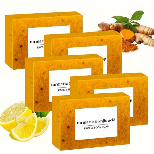 🧼 Savon Curcuma & Acide Kojique  Visage & Corps – Éclaircissant • Antitaches • Teint Uniform (Lot de 3)